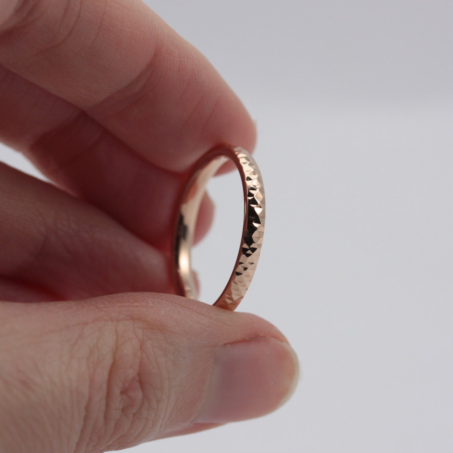 Pre-owned 9ct Rose Gold Textured Band Ring