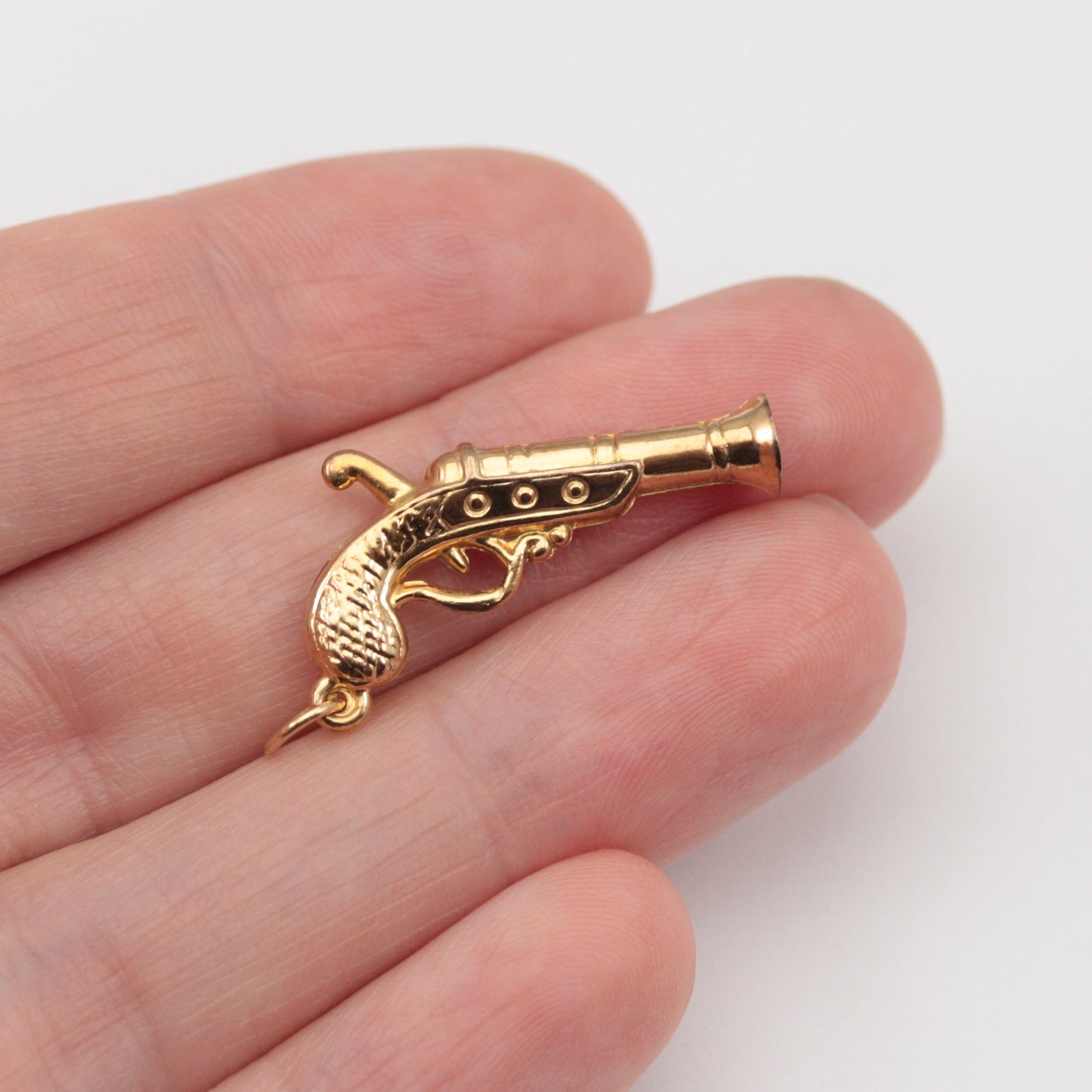 Vintage 9ct Gold Pistol Charm, 1972