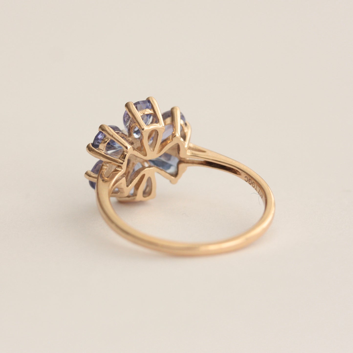Pre-owned 9ct Gold Tanzanite Flower Cluster Ring