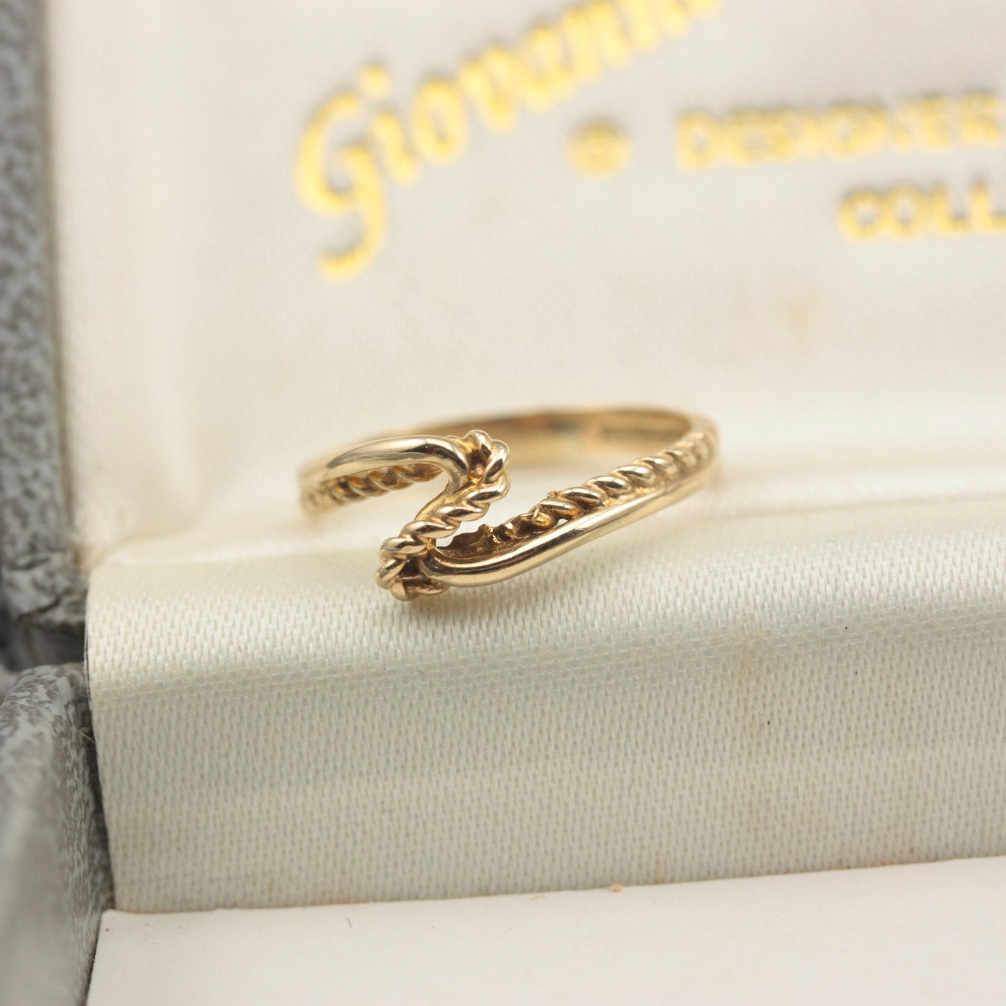 Vintage 9ct Gold Rope Twist Ring, 1979