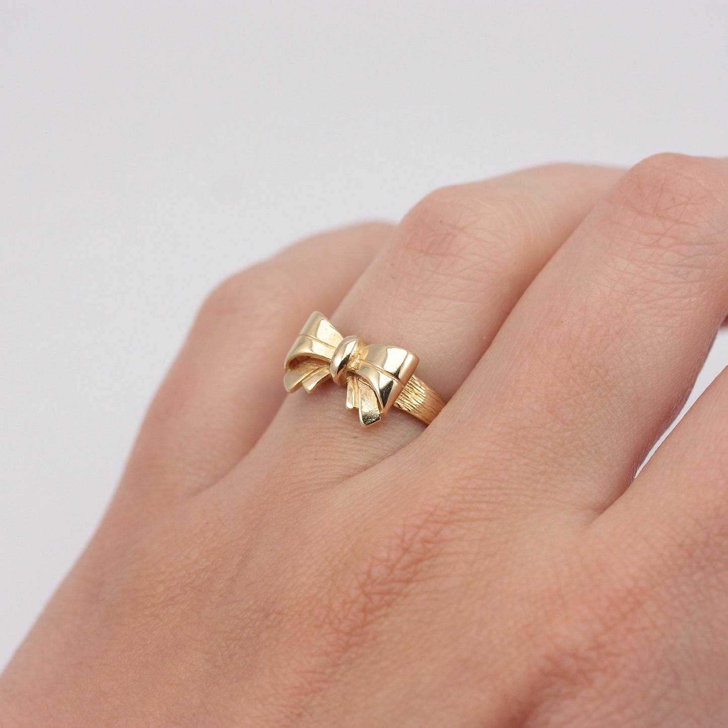 Vintage 9ct Gold Bow Ring, 1988
