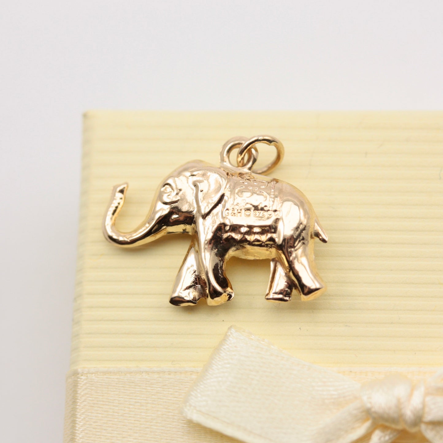 Vintage 9ct Gold Elephant Charm, 1975