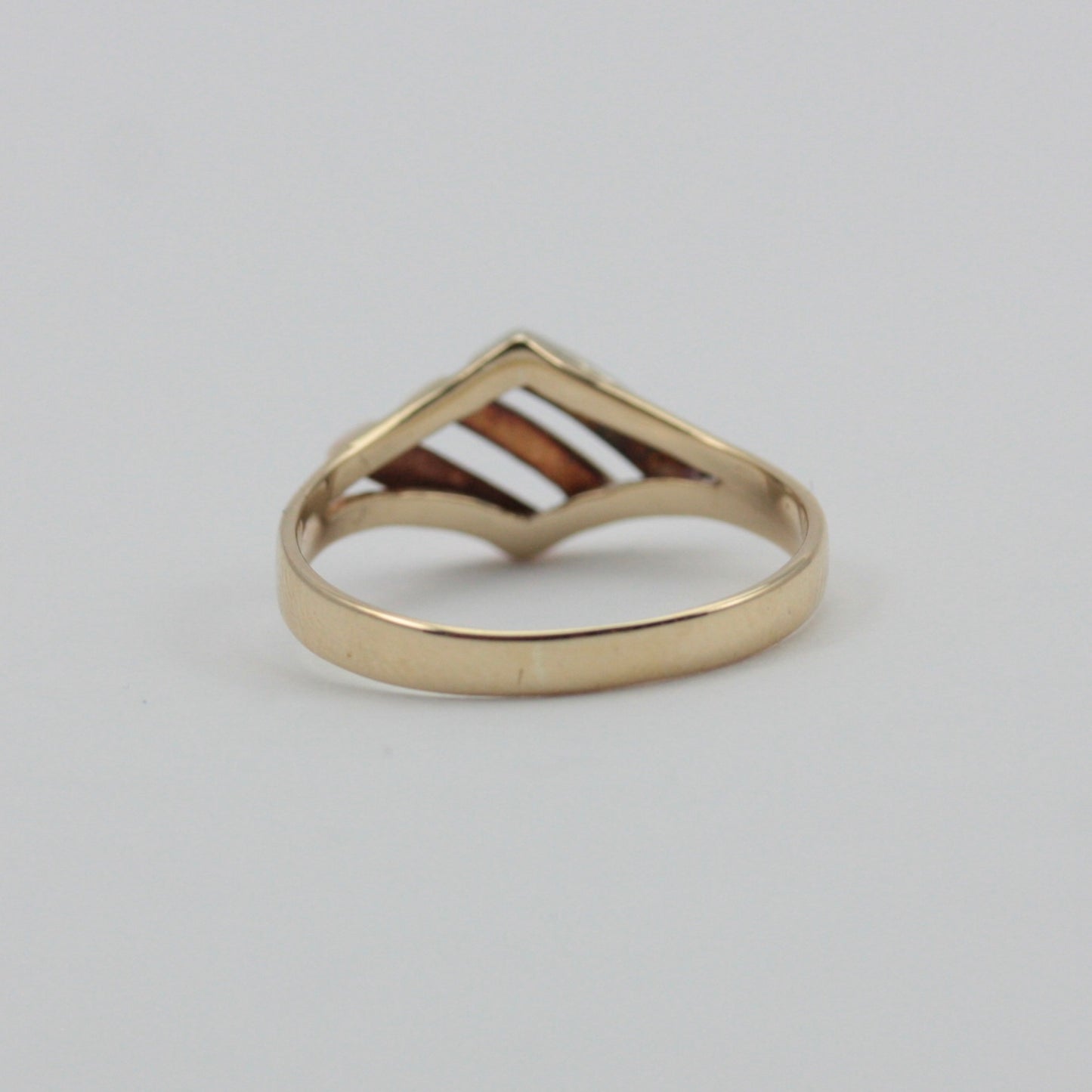 Vintage 9ct Tri Colour Gold Open Stripe Ring
