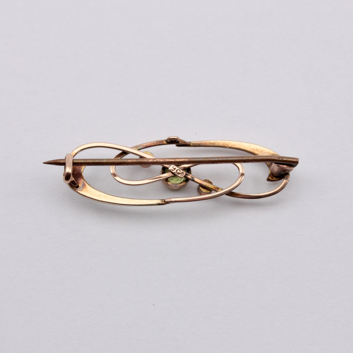 Antique Edwardian Brooch With Seed Pearls and Peridot