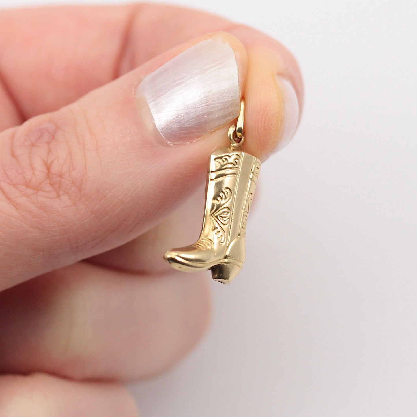 Pre-owned 9ct Gold Cowboy Boot Charm