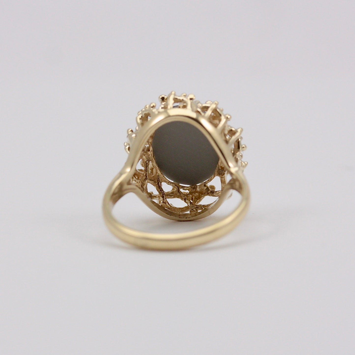 Vintage 9ct Gold Opal Triplet Statement Ring, 1976