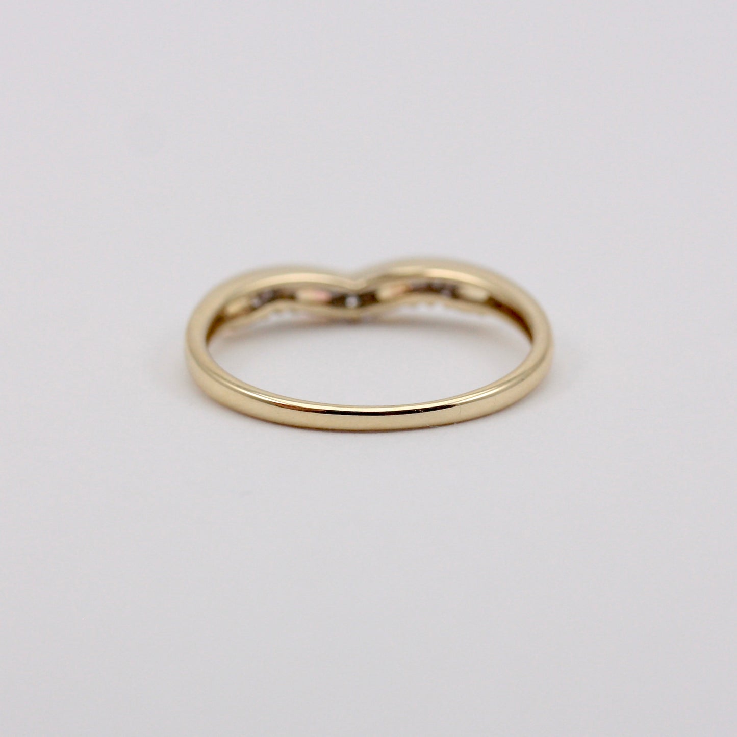 Pre-owned 9ct Gold Opal and Diamond Wishbone Ring, 2002