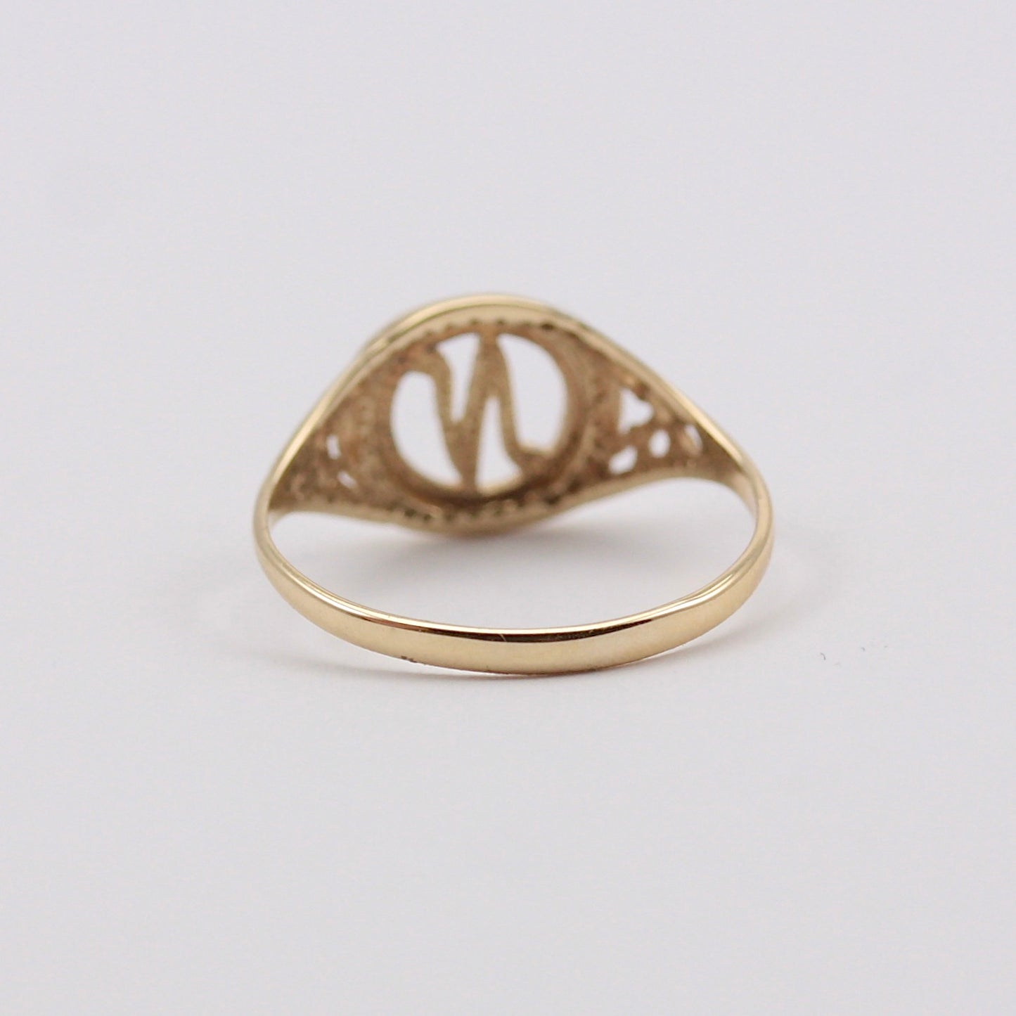 Vintage 9ct Gold Coin Style Letter 'N' Ring, 1993