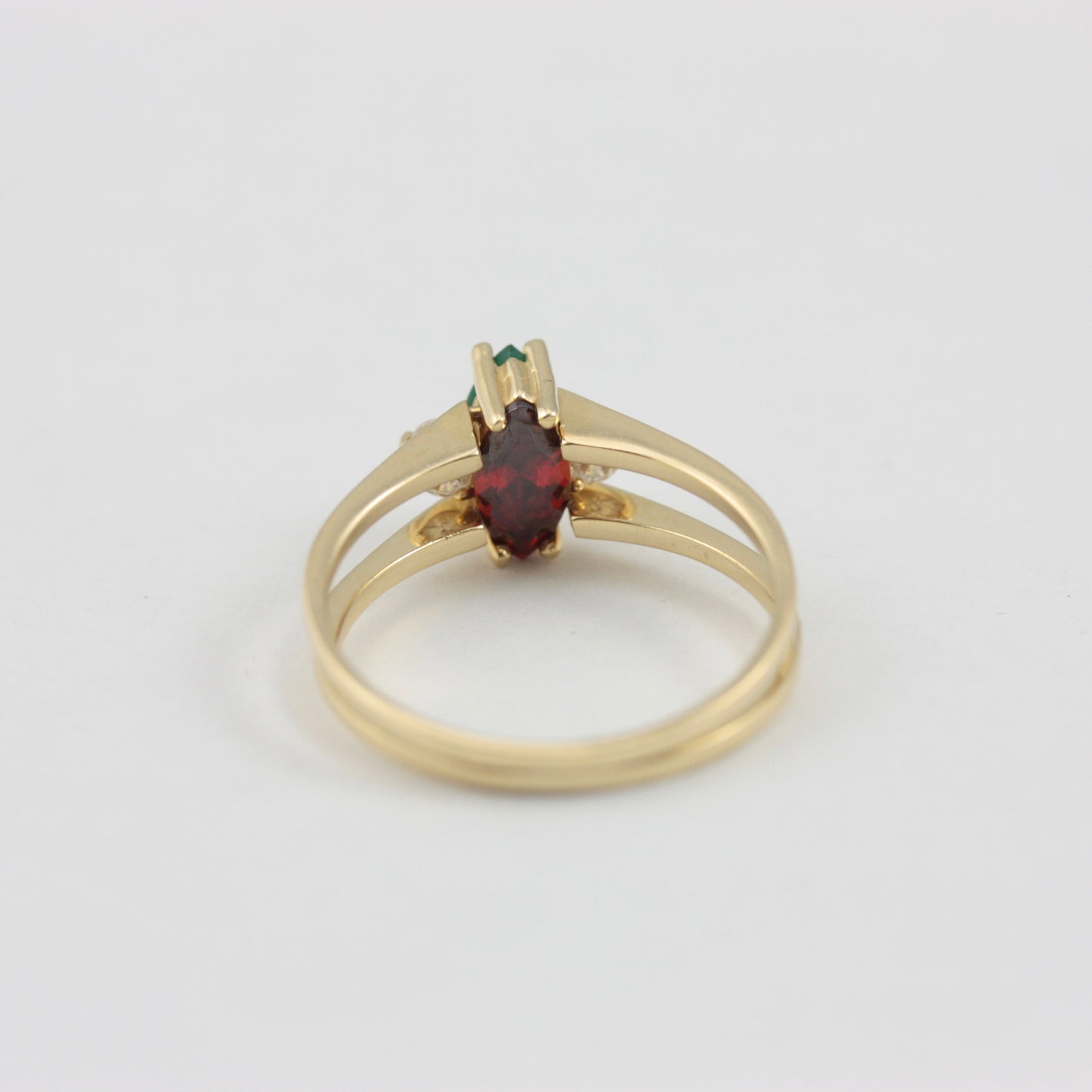 Pre-owned 14ct Gold Reversible Ring with CZ Gemstones