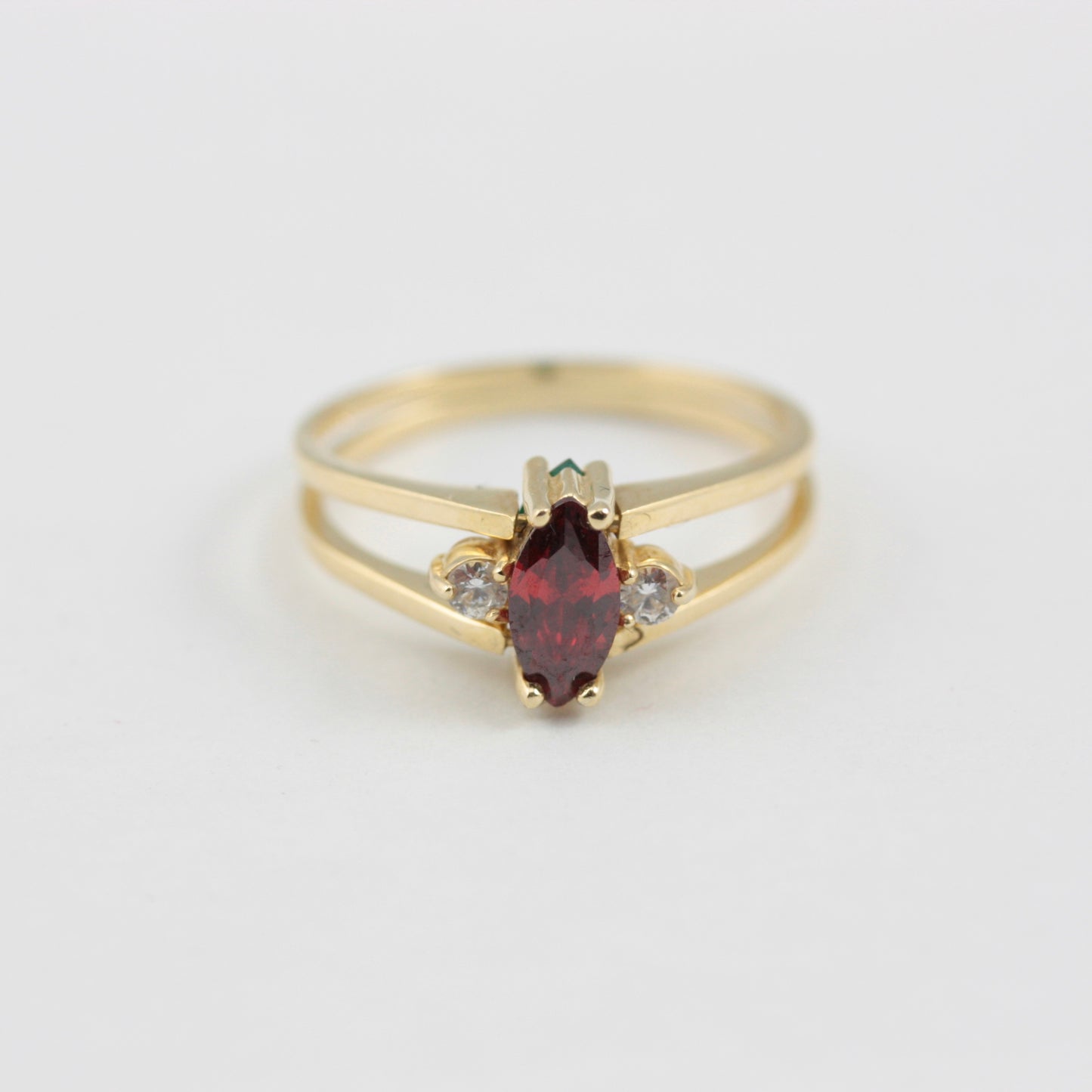 Pre-owned 14ct Gold Reversible Ring with CZ Gemstones