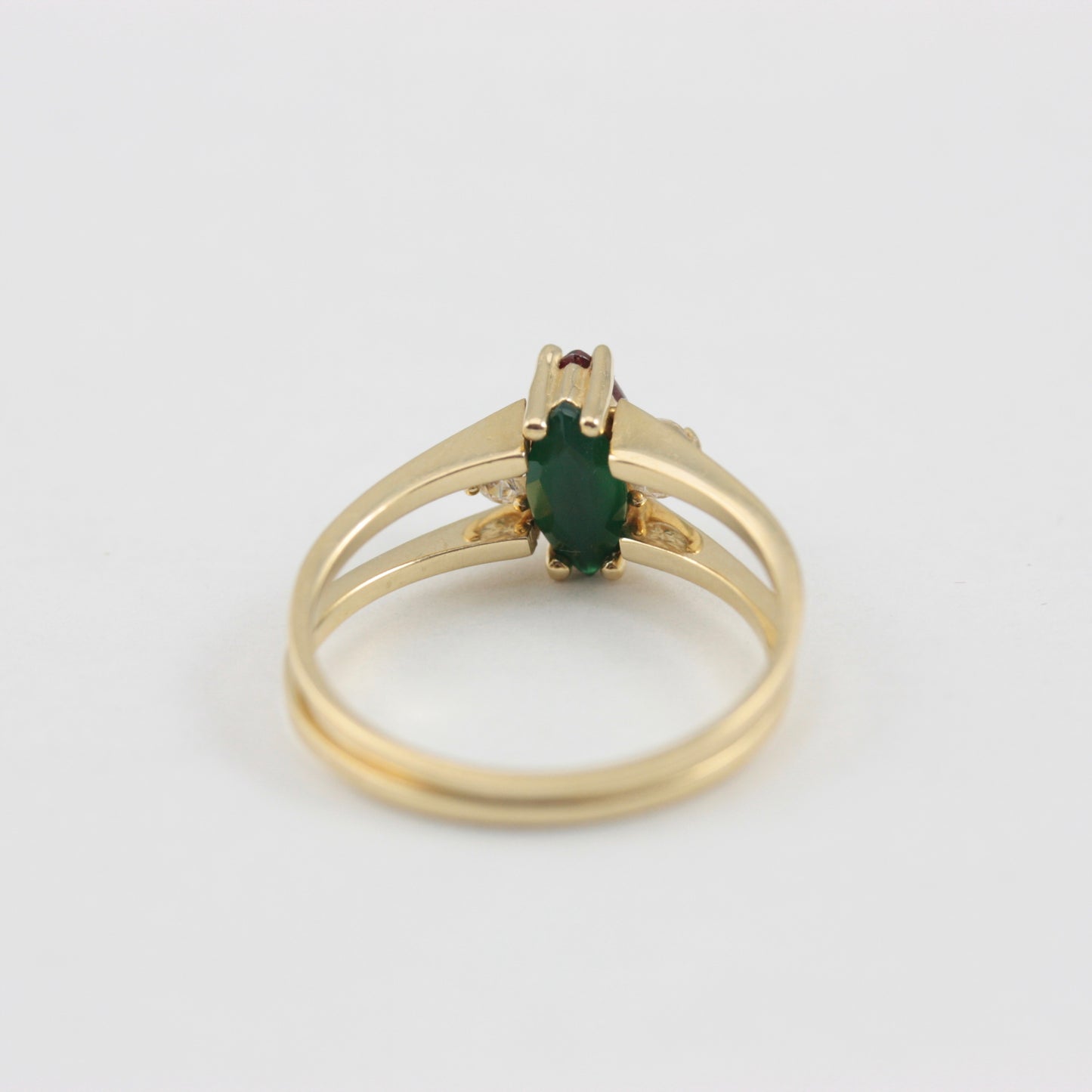 Pre-owned 14ct Gold Reversible Ring with CZ Gemstones
