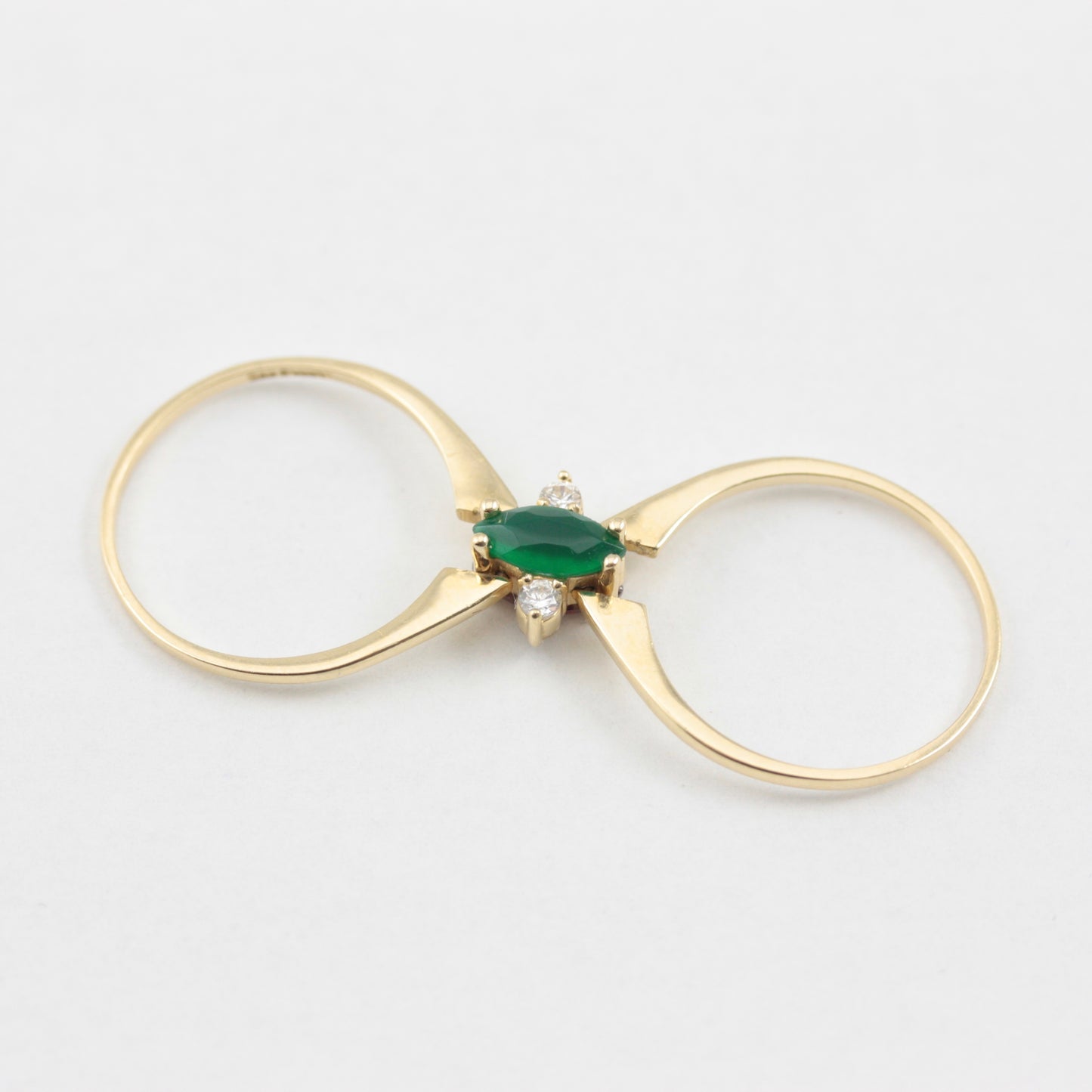 Pre-owned 14ct Gold Reversible Ring with CZ Gemstones