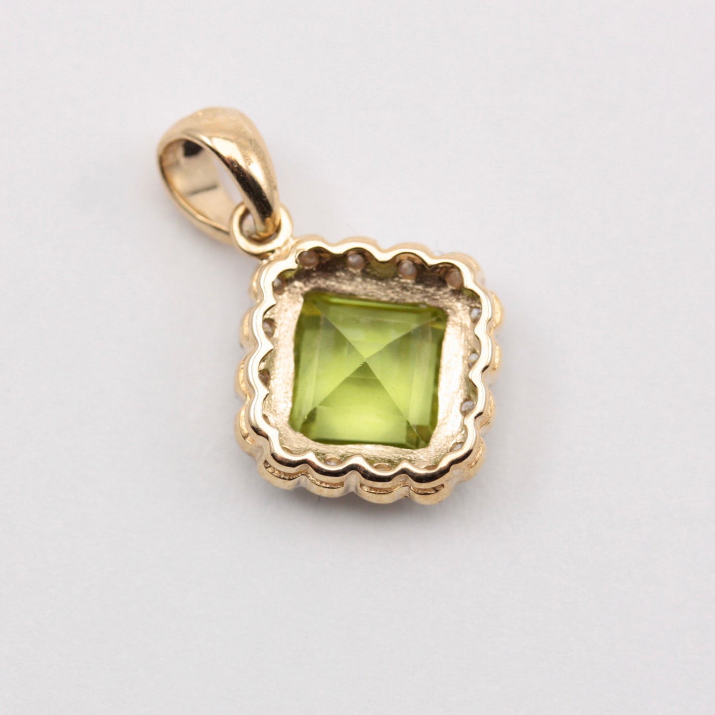 Pre-owned 9ct Gold Peridot Diamond Pendant, Luke Stockley