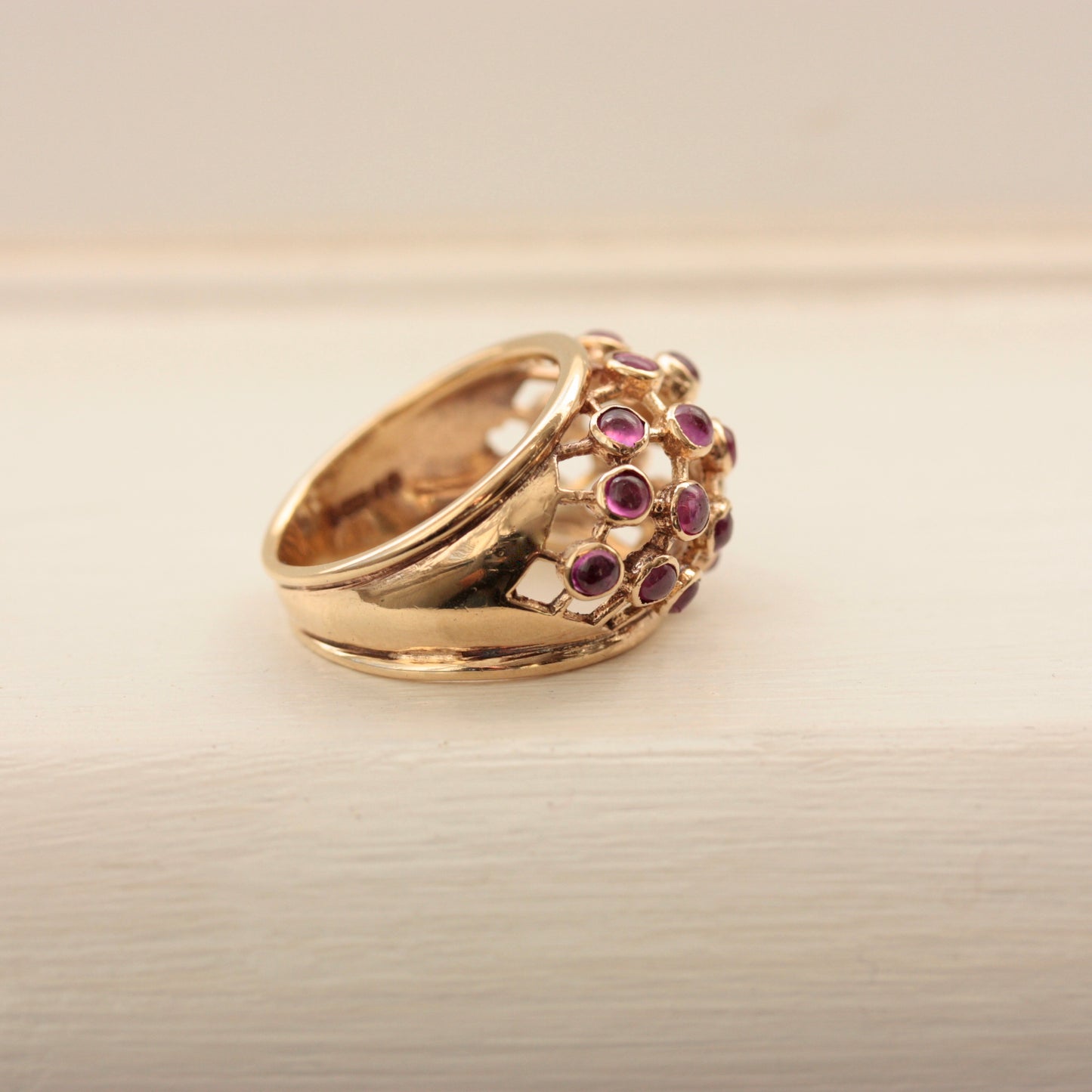 vintage 1960s domed ruby ring