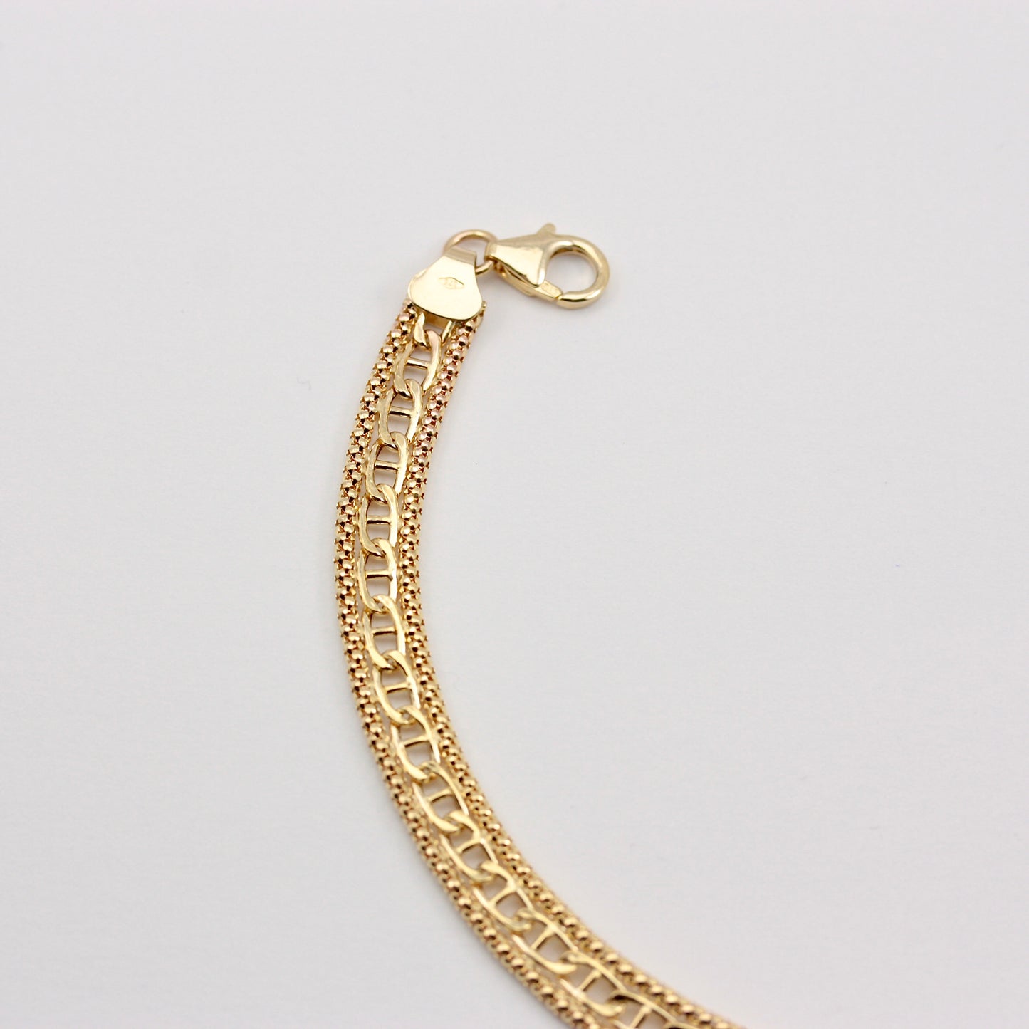 Pre-owned 9ct Gold Anchor and Popcorn Chain Bracelet