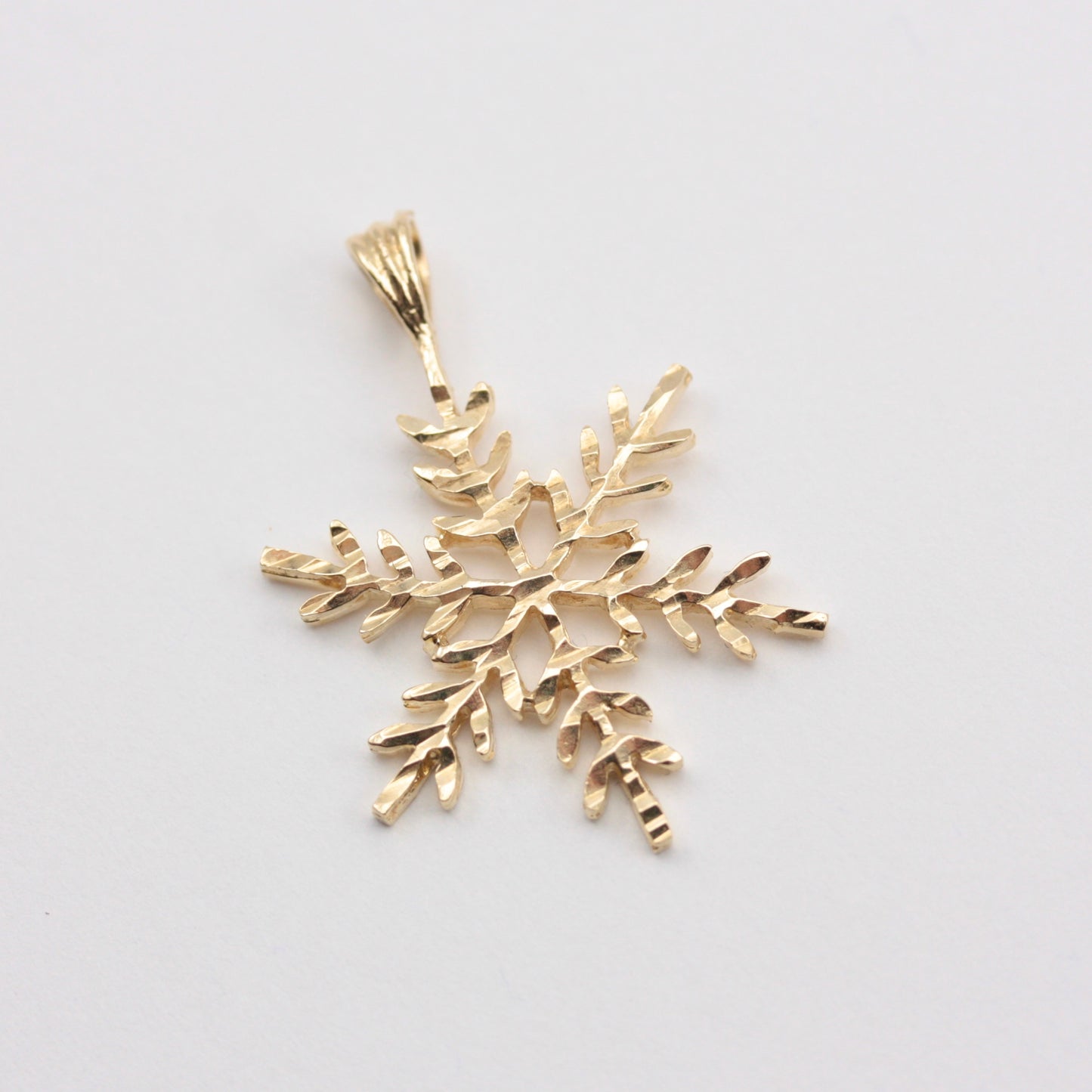 Vintage 9ct Gold Snowflake Pendant, 1979