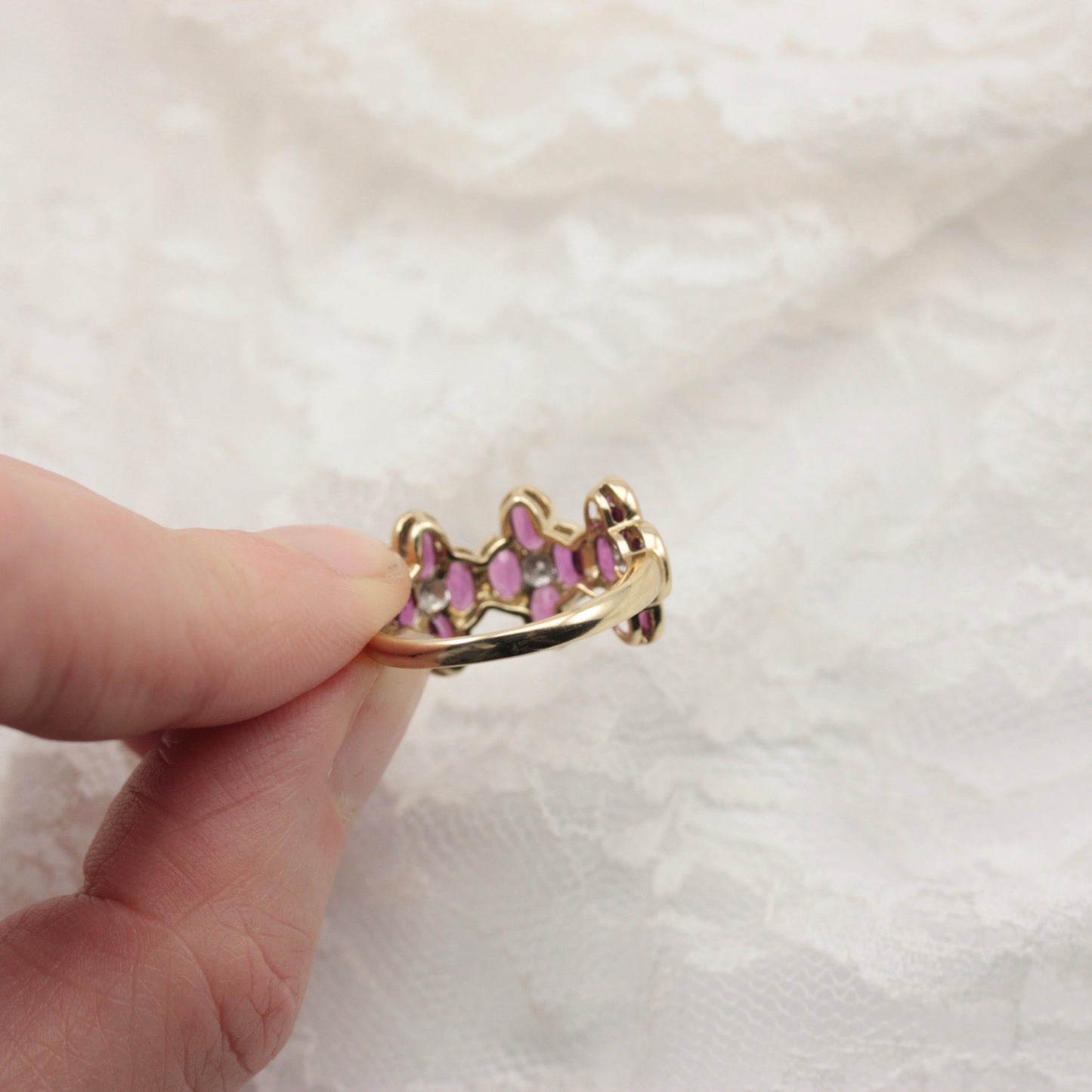 Pre-owned 9ct Gold Garnet and Diamond Fancy Design Ring, 2010