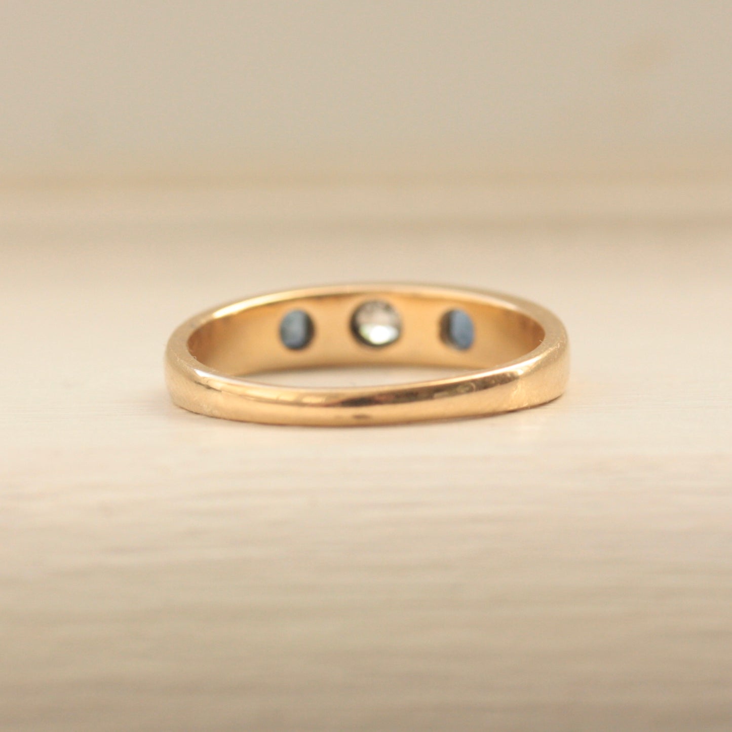 Antique Victorian 18ct Gold Sapphire and Diamond Band, 1891
