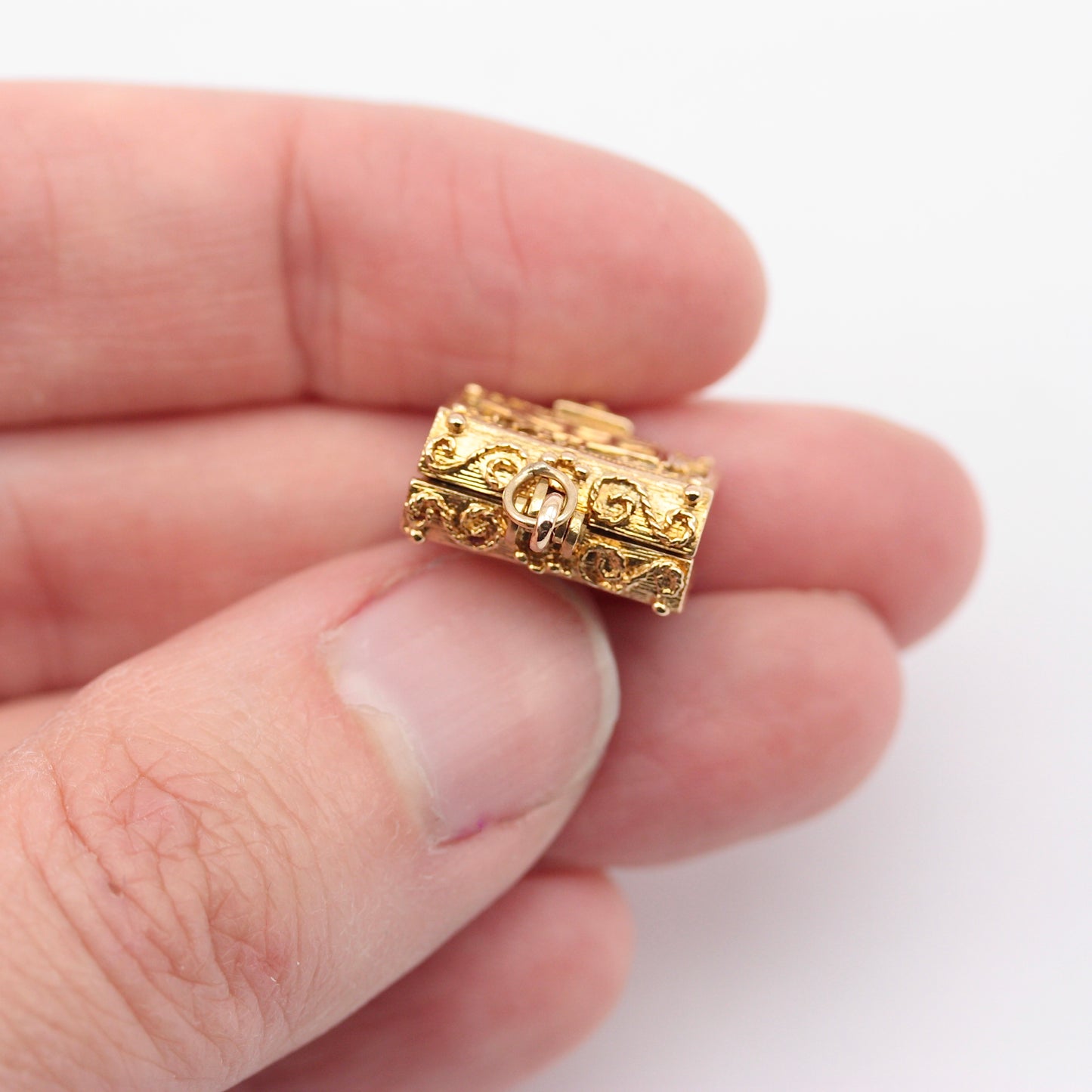 Vintage 9ct Gold Opening Bible Charm with Angel, by Nuvo, 1972