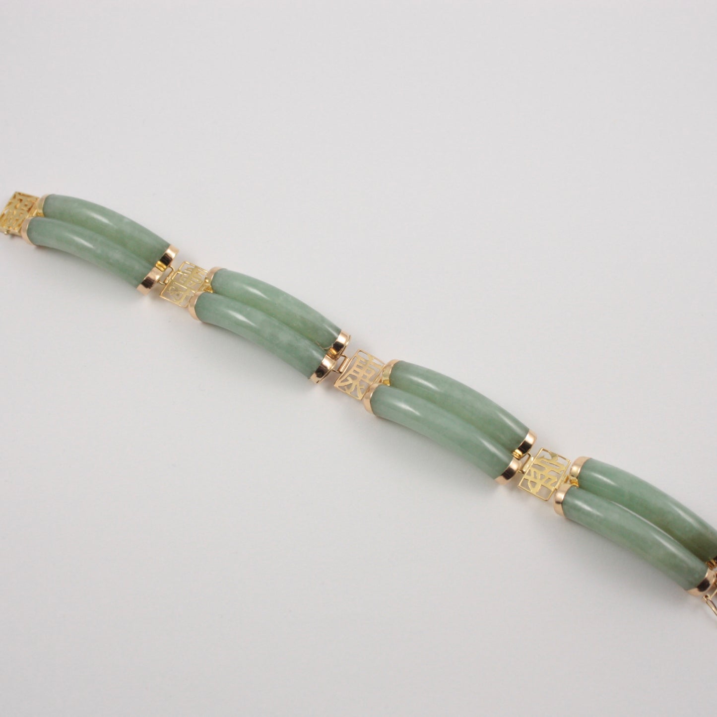 vintage 14k gold green jade bracelet