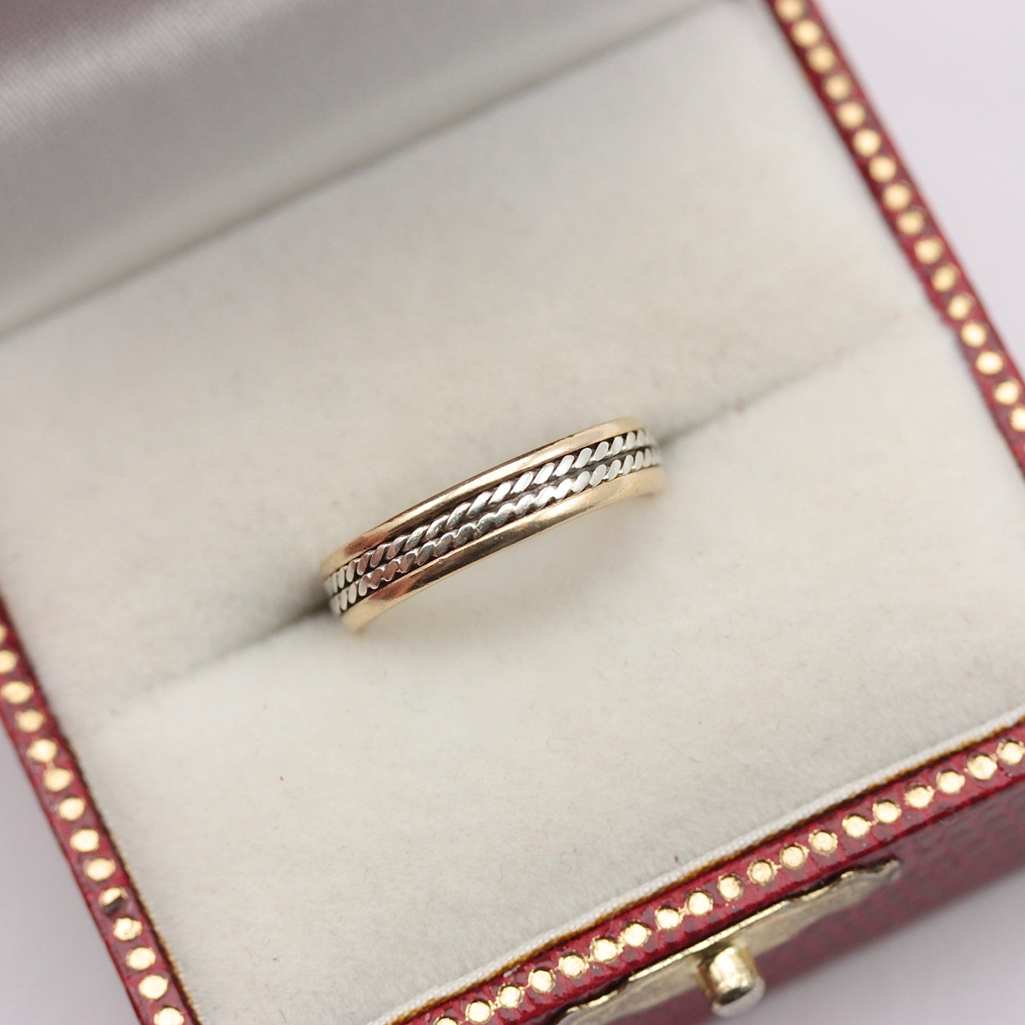 Vintage 9ct Two Tone Gold Rope Twist Band Ring, 1995