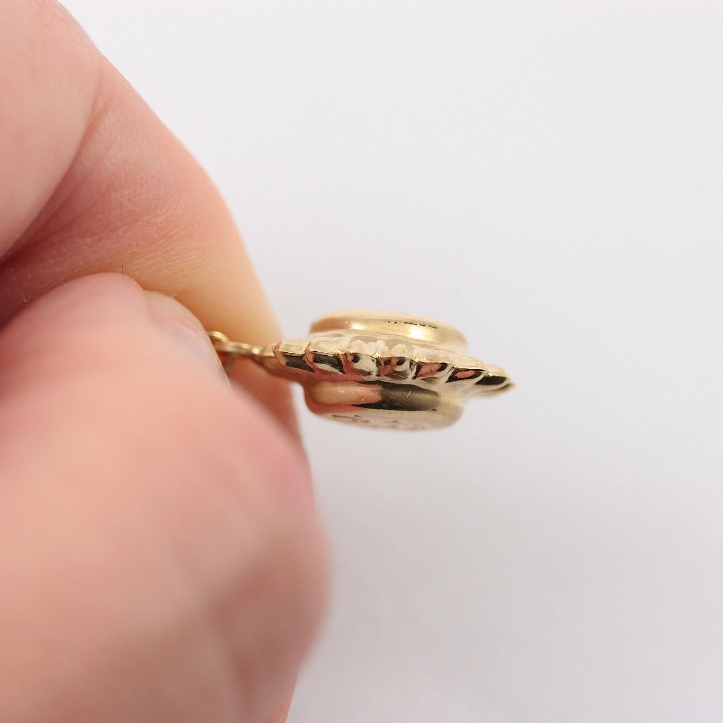 Vintage 9ct Gold Puffy Double Sided Sun Charm