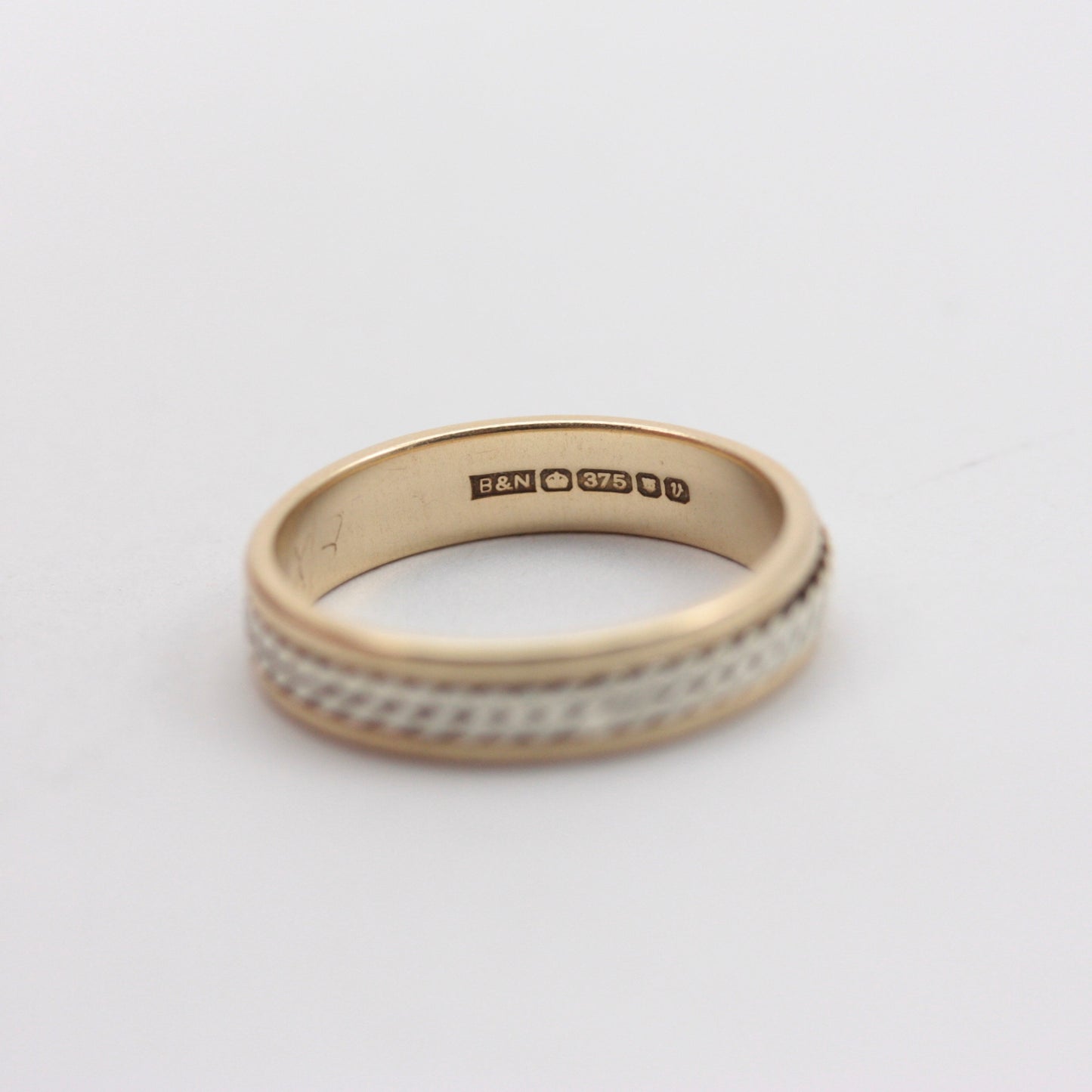 Vintage 9ct Two Tone Gold Rope Twist Band Ring, 1995