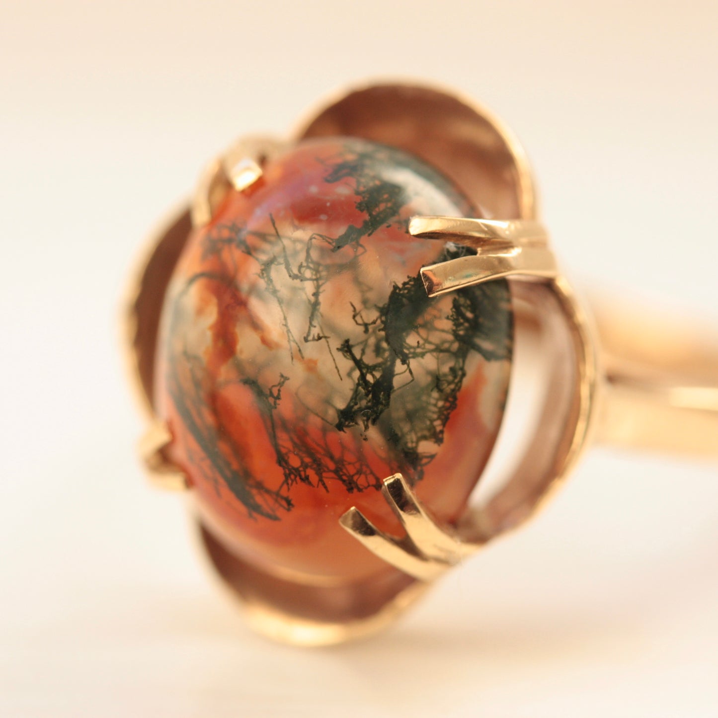 vintage moss agate ring