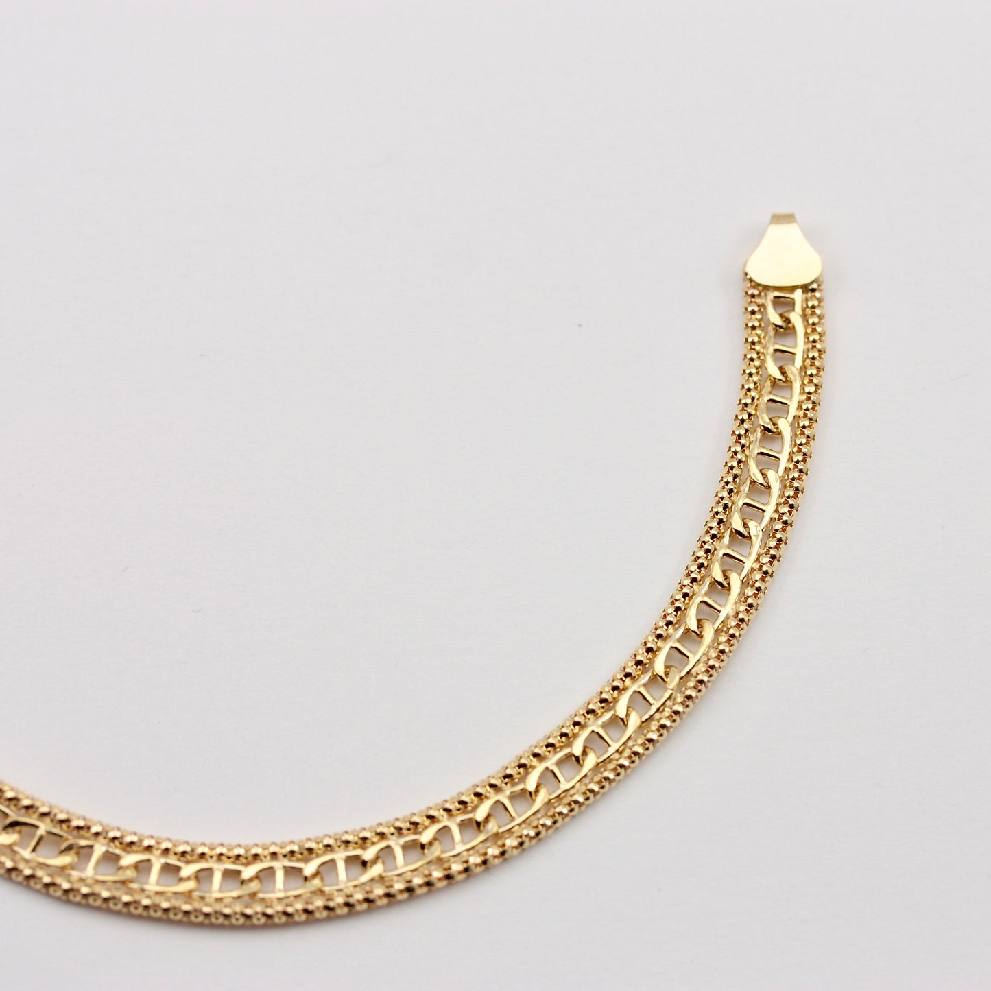 Pre-owned 9ct Gold Anchor and Popcorn Chain Bracelet