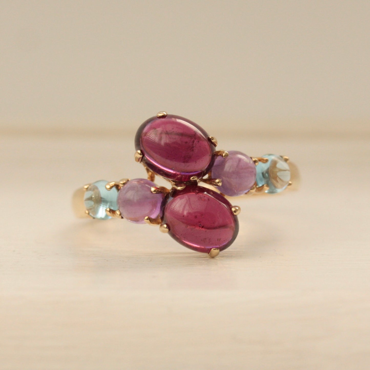 Pre-owned 9ct Gold Multi Gemstone Cabochon Ring, 2006