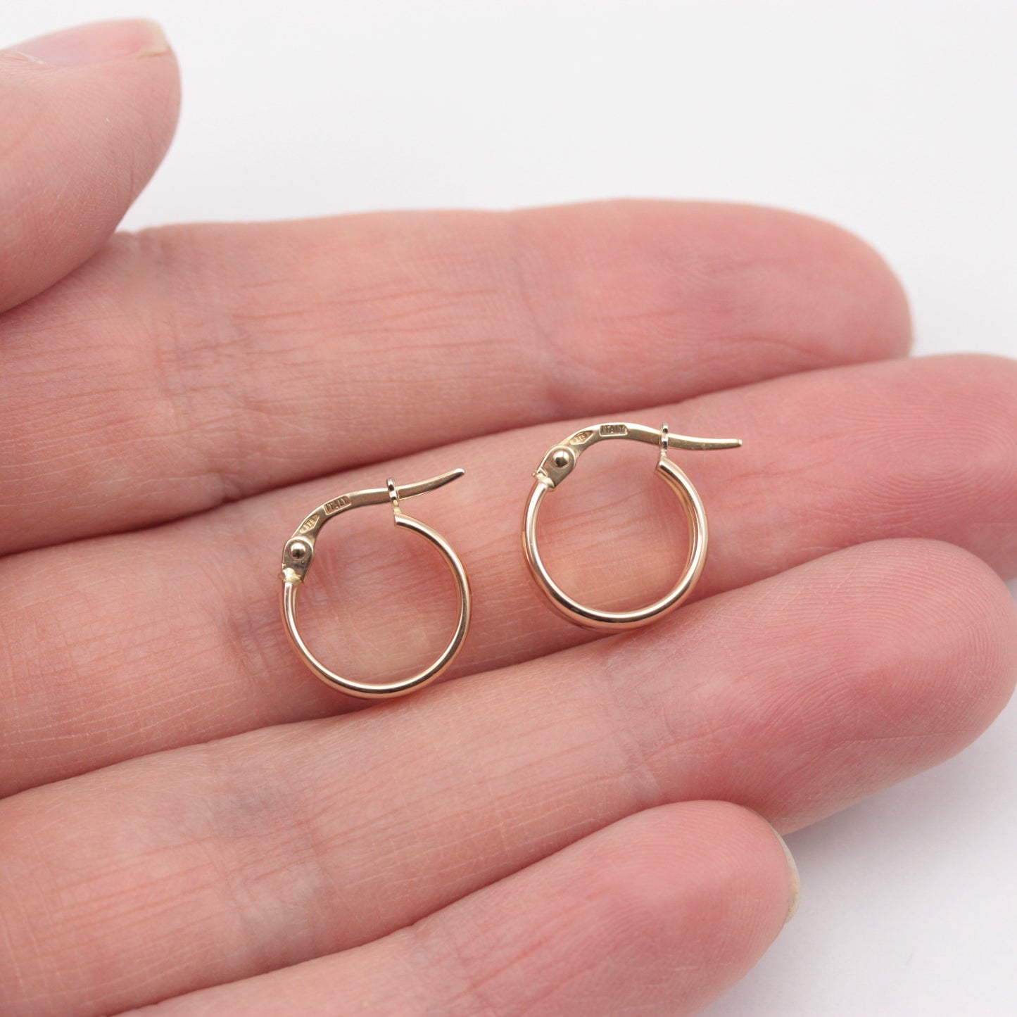 Pre-owned 9ct Yellow Gold Wide Hoop Earrings, Small