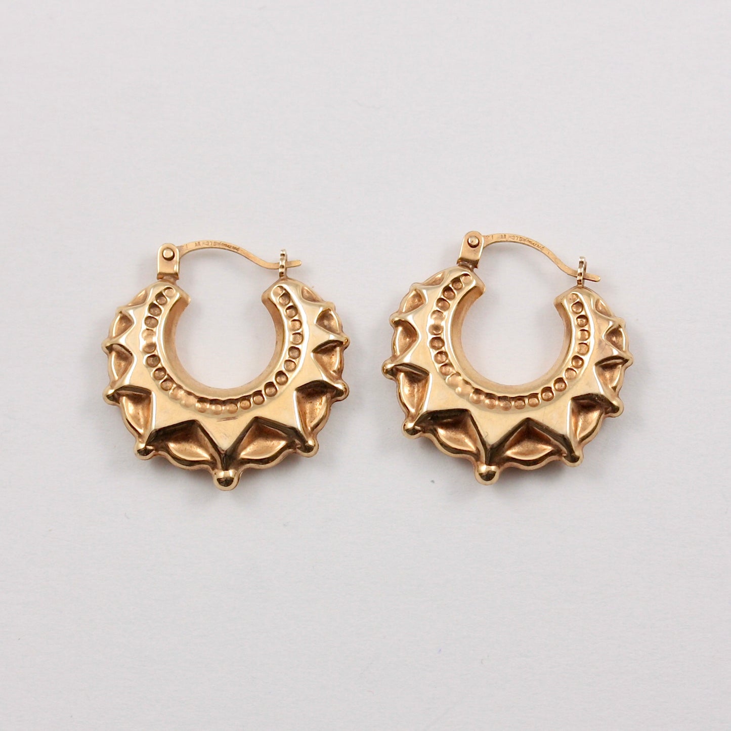 Pre-owned 9ct Gold Traditional Style Creole Hoop Earrings, Medium