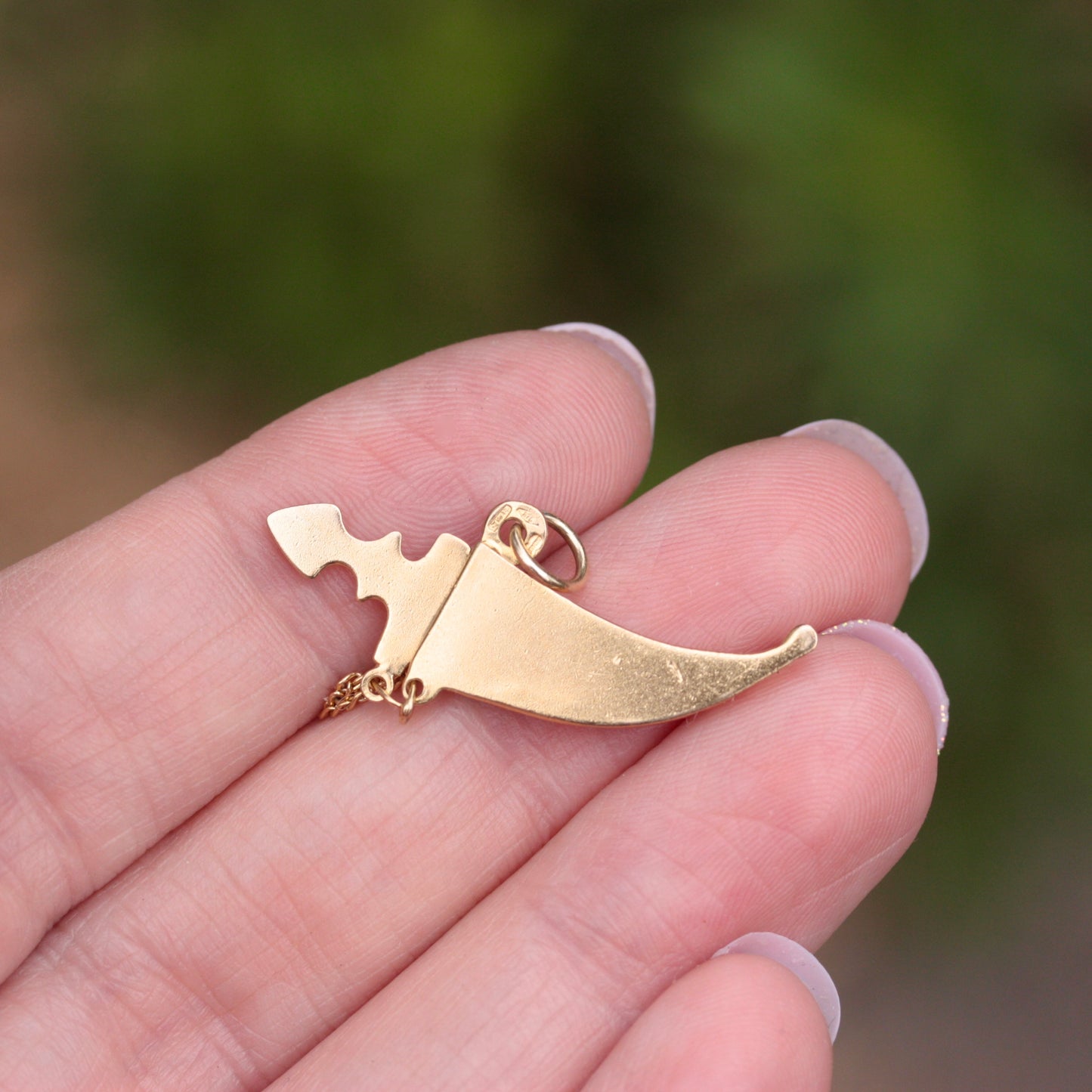 Vintage 9ct Gold Dagger and Scabbard Charm, 1988