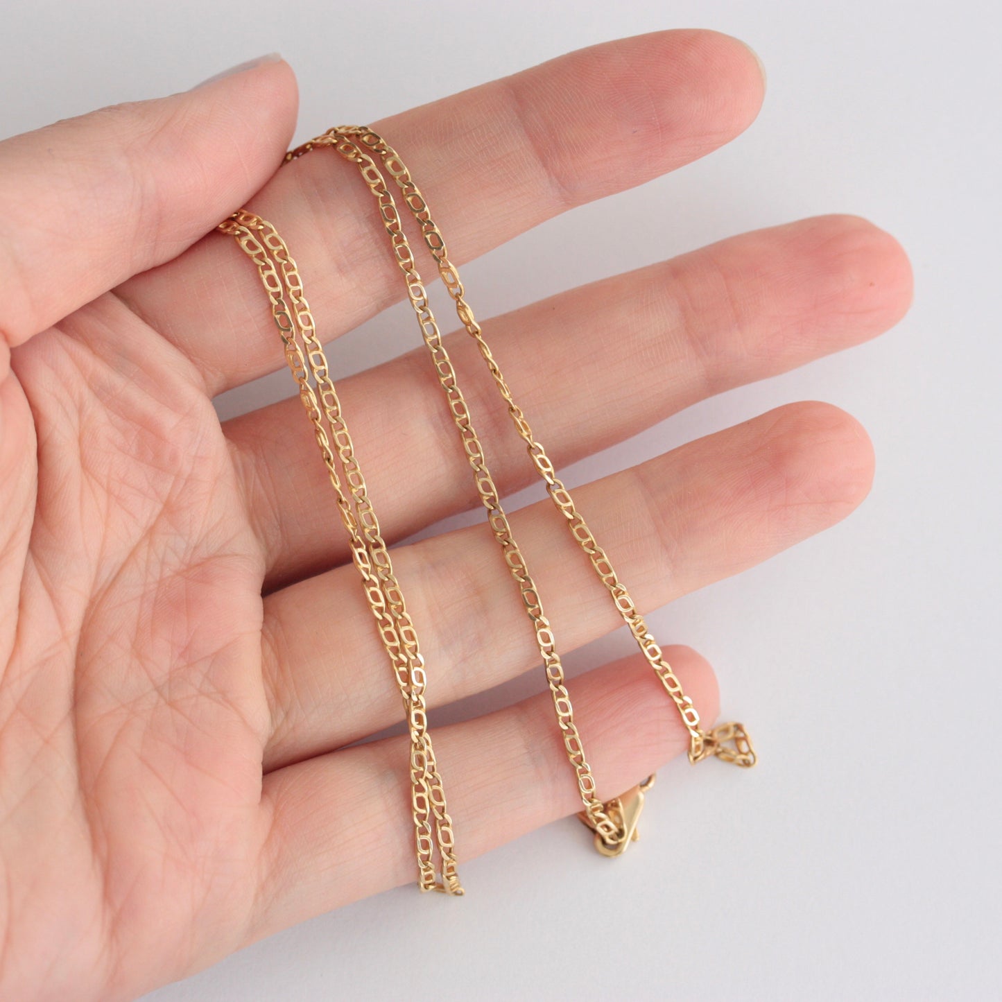 Pre-owned Italian 14K Gold Fancy Link Chain Necklace, 20 inches
