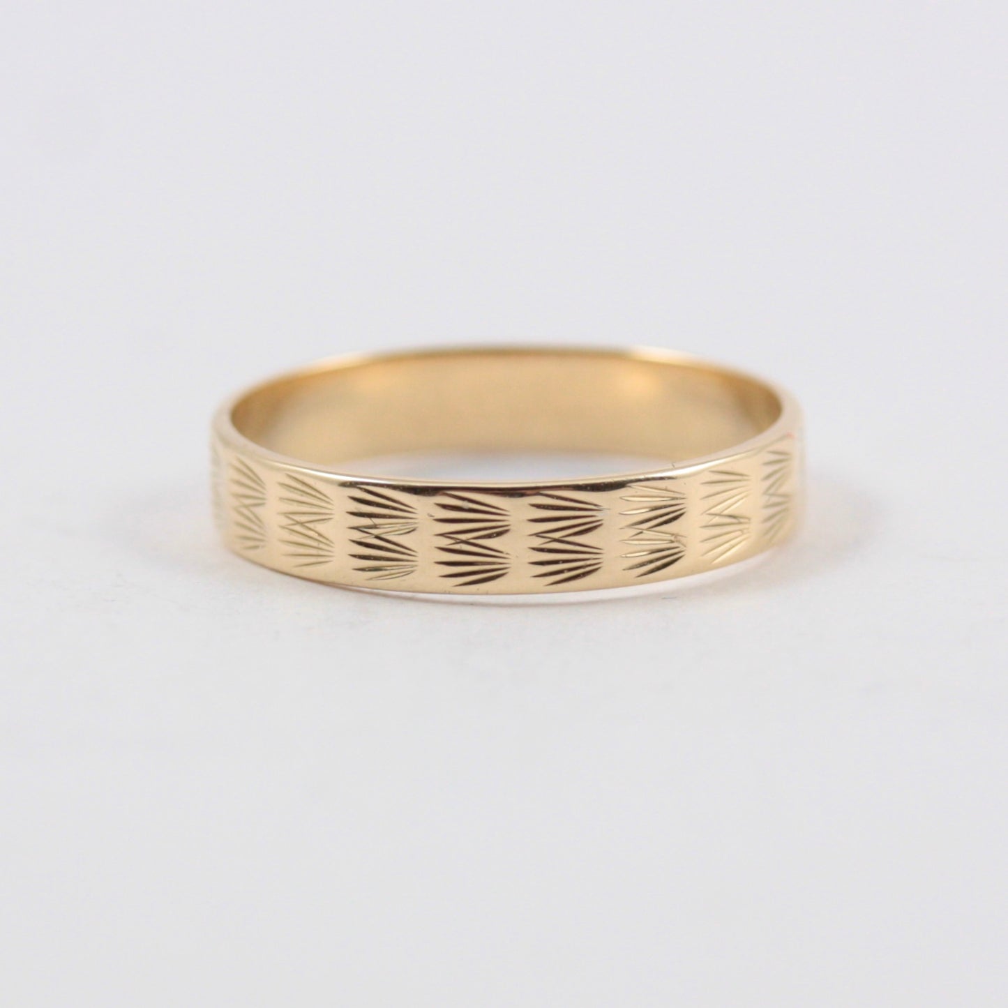Vintage 9ct Gold Textured Band Ring, 1978