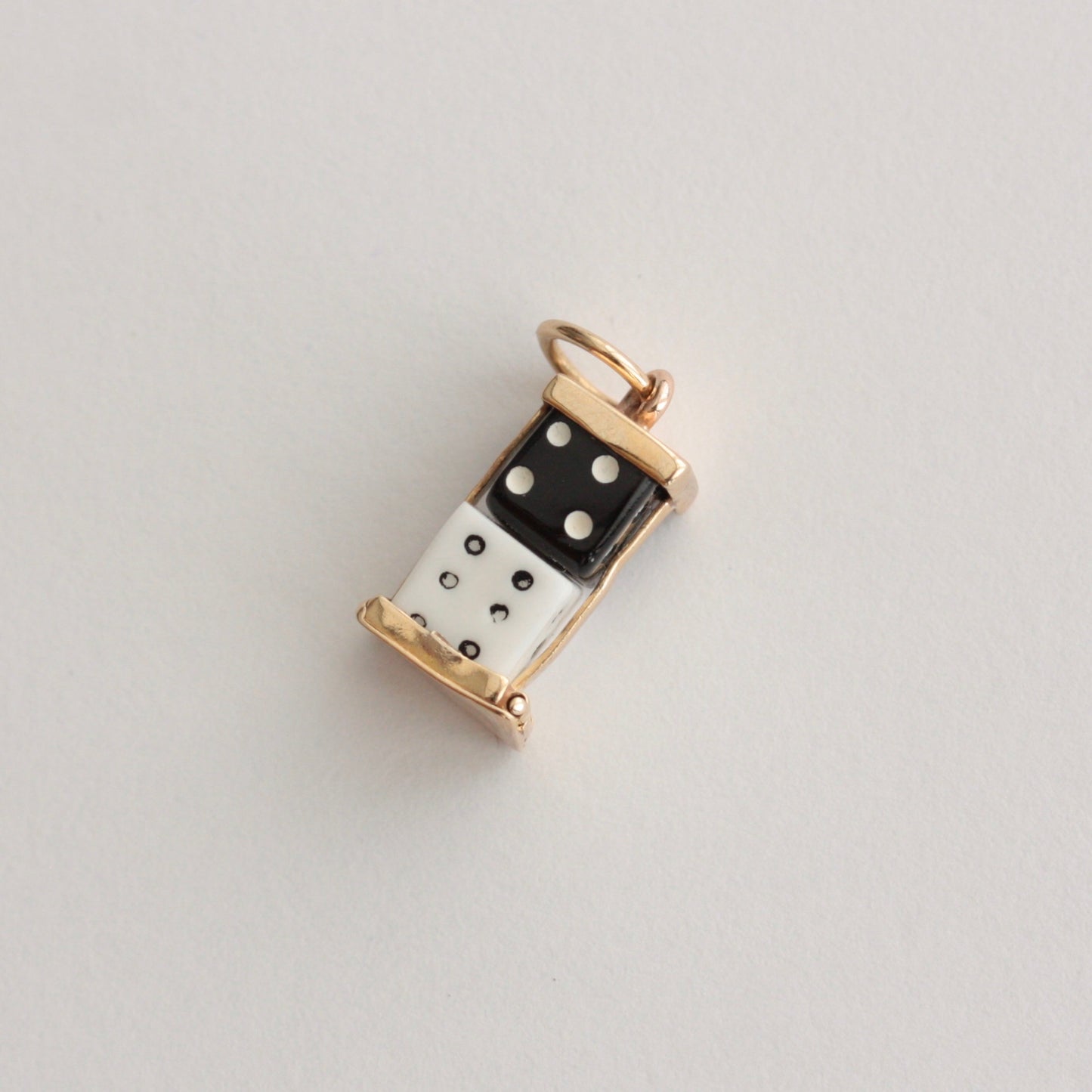 Vintage 9ct Gold Caged Dice Charm, 1959