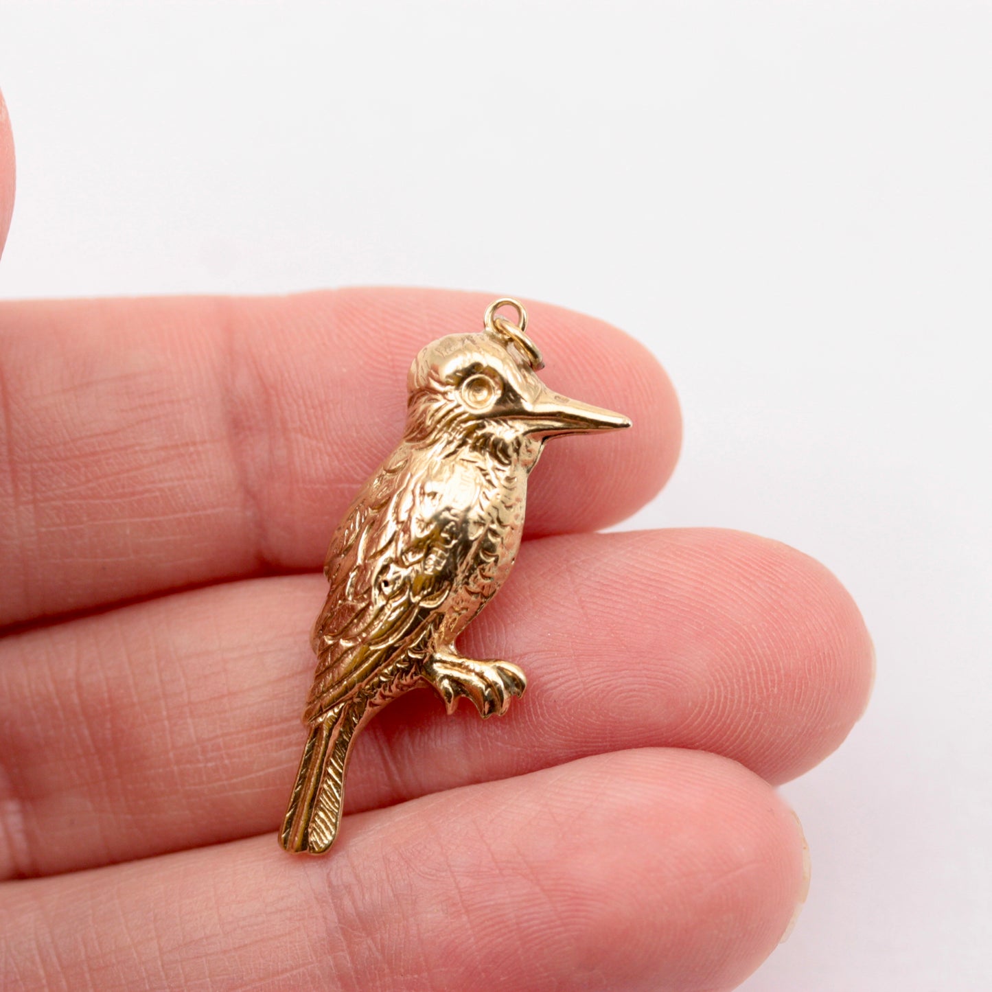 Vintage 9ct Gold Woodpecker Charm, 1961