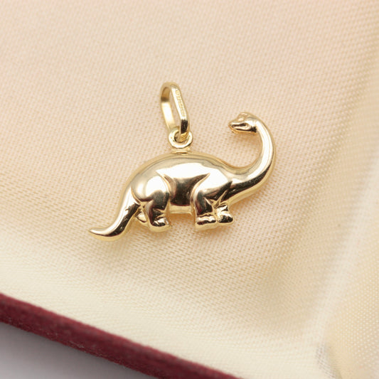 Vintage 9ct Gold Diplodocus Dinosaur Charm, 1993