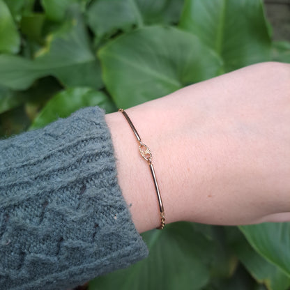 Vintage 9ct Italian Gold Bar Bracelet with Mariner Link