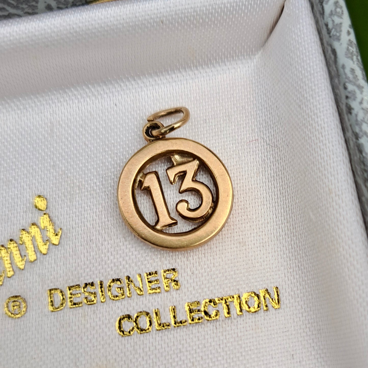Vintage 9ct Gold Lucky 13 Round Charm, 1968