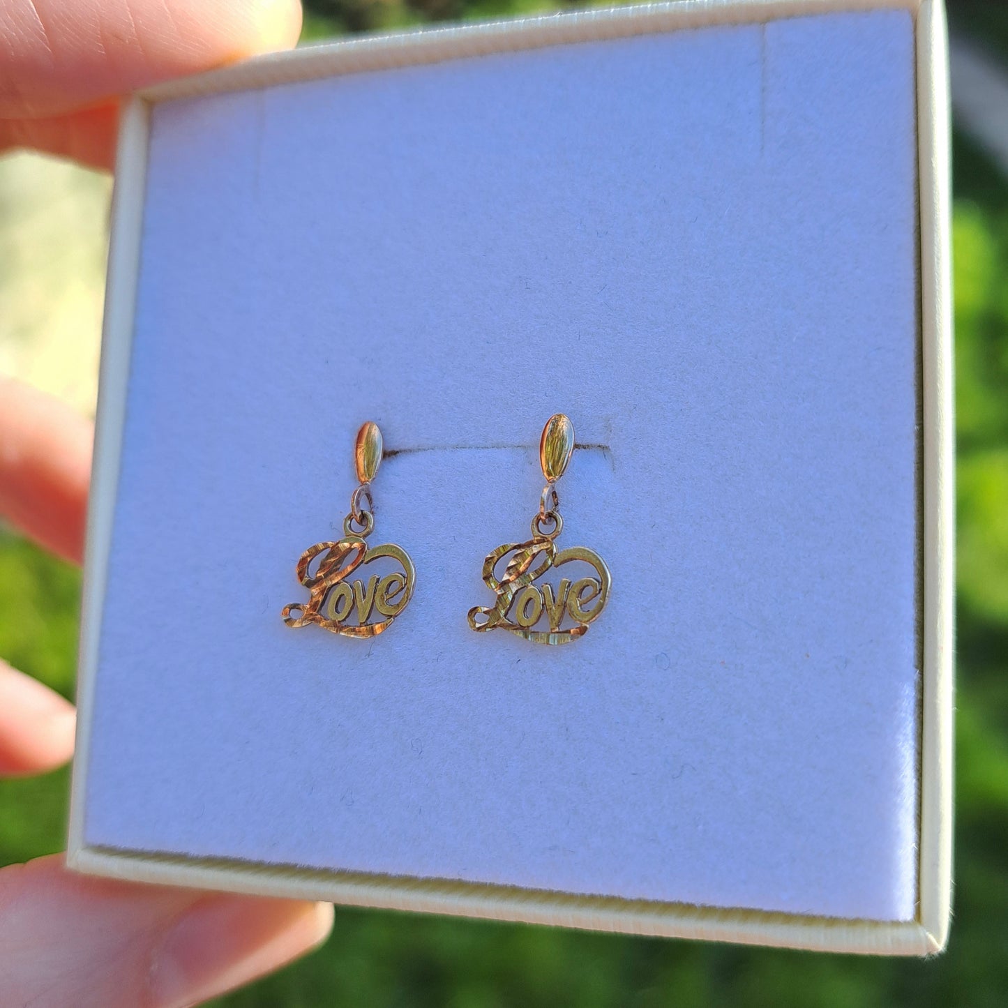 Vintage 9ct Gold "LOVE" Earrings