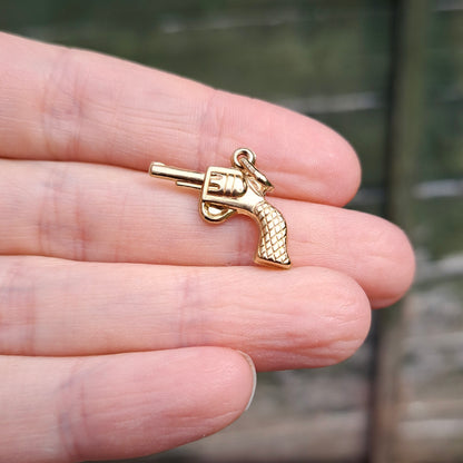Vintage 9ct Gold Revolver Charm, 1994