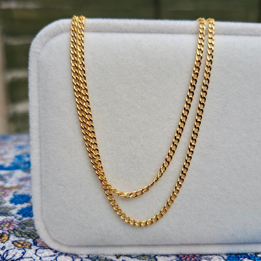 Solid 9ct Yellow Gold Curb Chain Necklace, 1.8mm