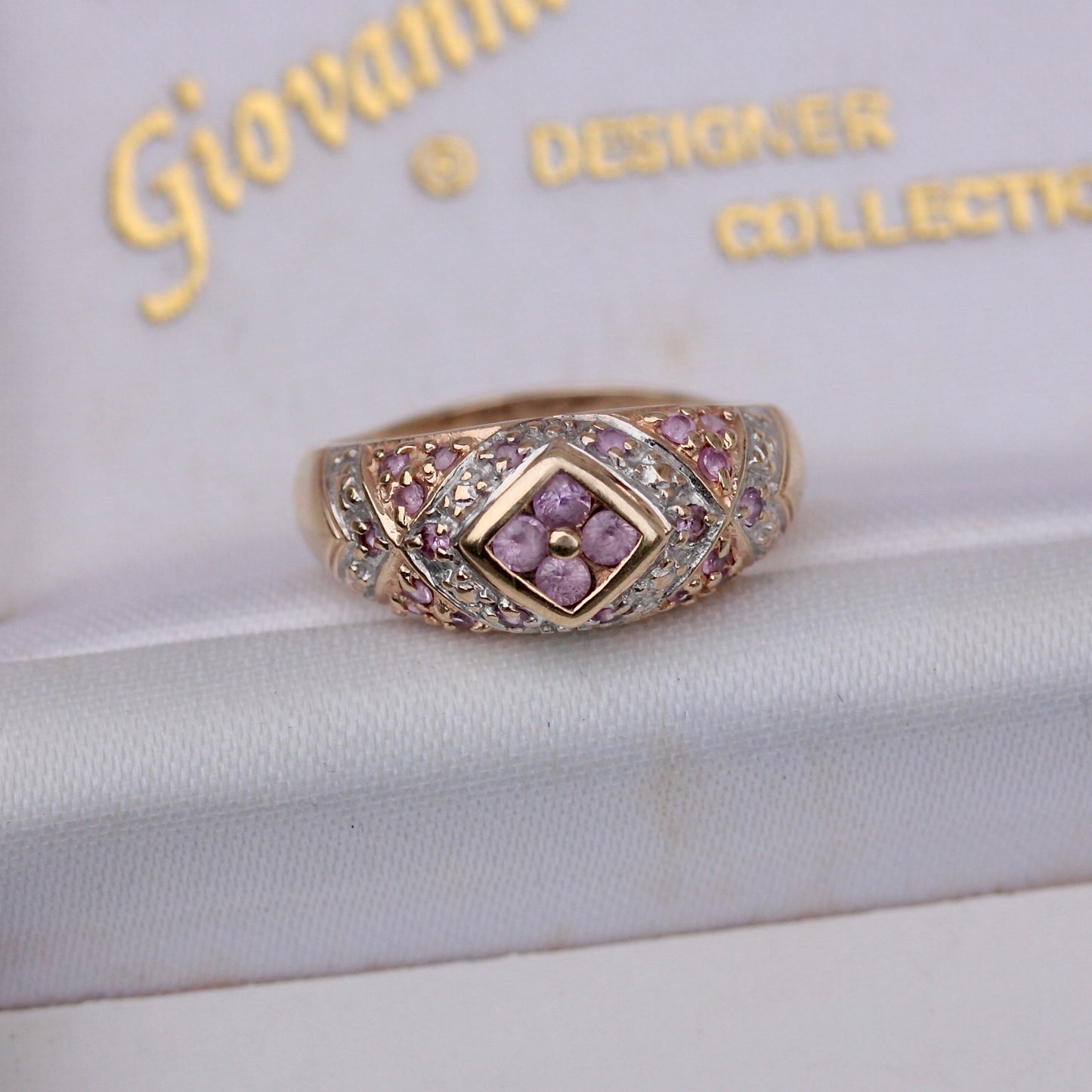 Vintage 9ct Gold Pale Pink Sapphire Domed Ring, 1994