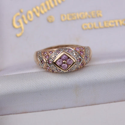 Vintage 9ct Gold Pale Pink Sapphire Domed Ring, 1994