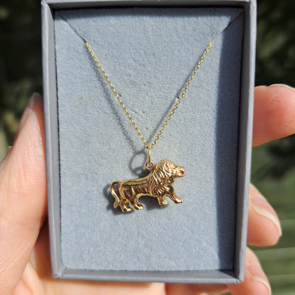 Vintage 9ct Gold Lion Charm, 1959