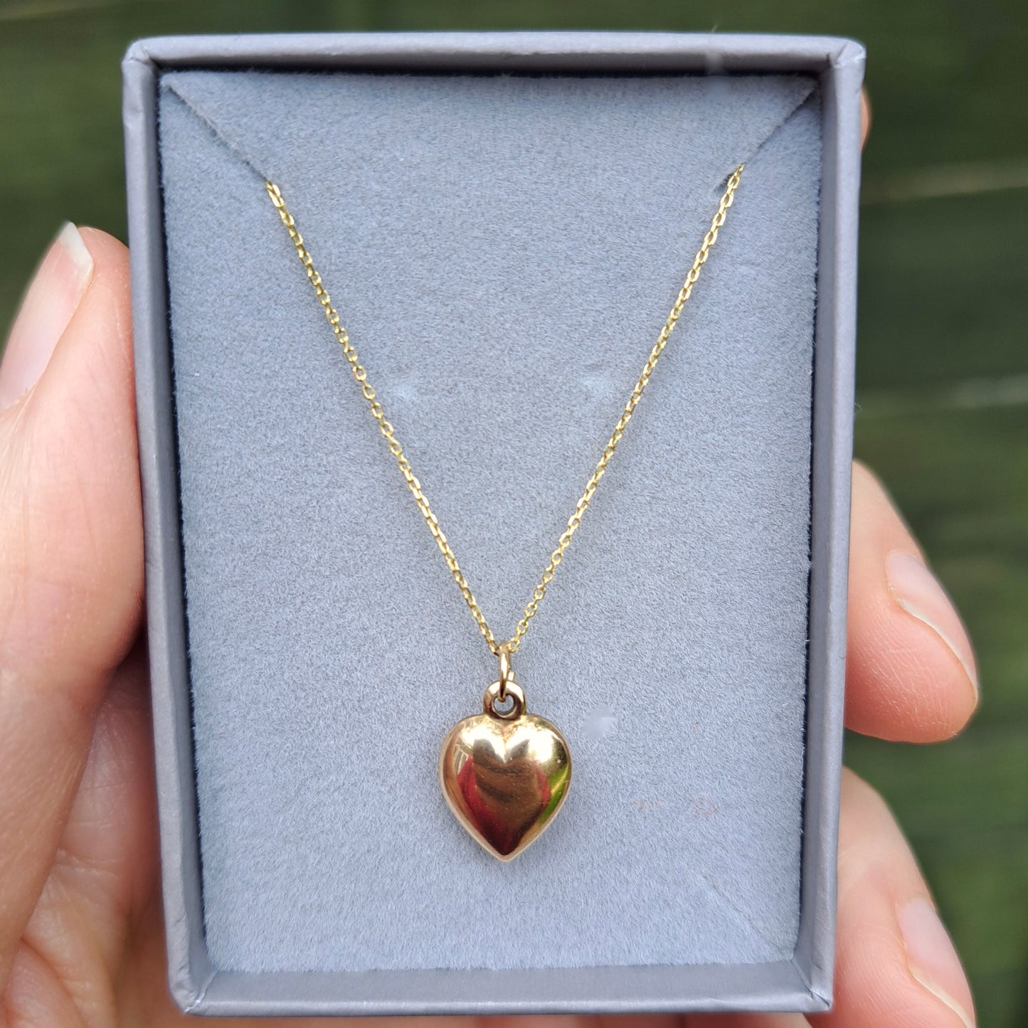 Vintage 9ct Gold Plain Puffy Heart Charm, 11mm