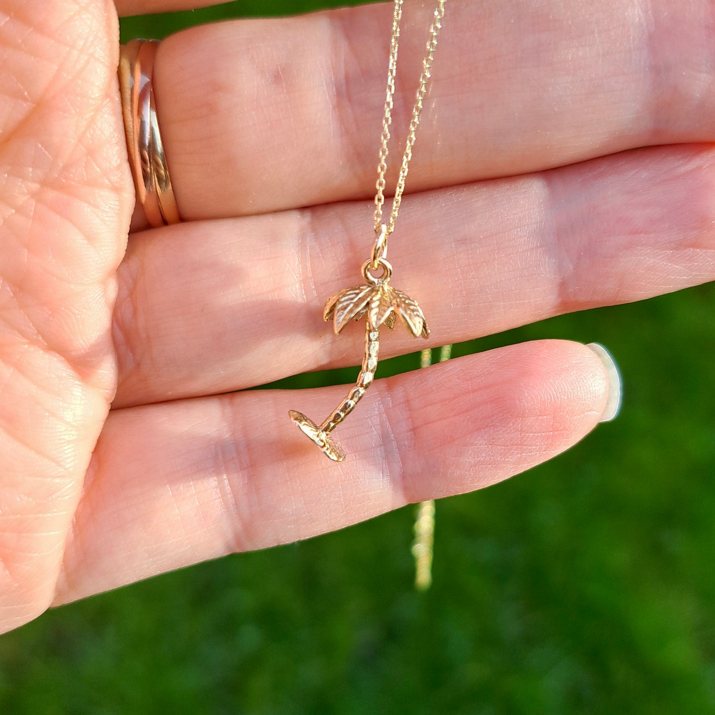 Vintage 9ct Gold Palm Tree Charm, 1979