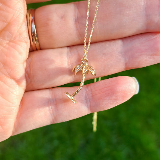 Vintage 9ct Gold Palm Tree Charm, 1979