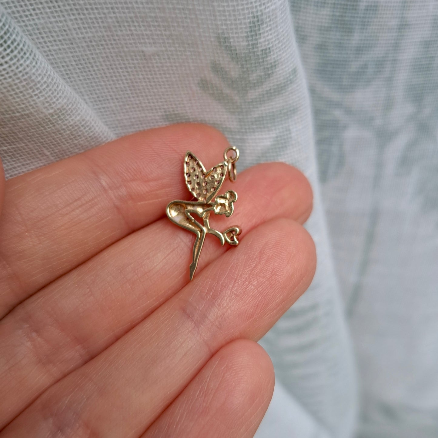 Pre-owned 9ct Gold Cubic Zirconia Fairy Pendant